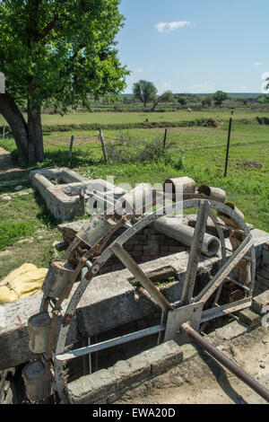 Old water wheel Jehlum Pakistan Stock Photo