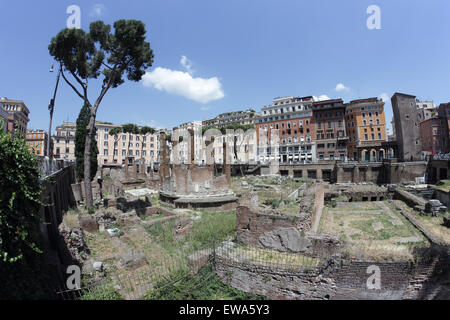 ROME, ITALY - MAY 20, 2014: Largo di Torre Argentina square located in the ancient Campus Martius,  hosts four Republican Roman Stock Photo