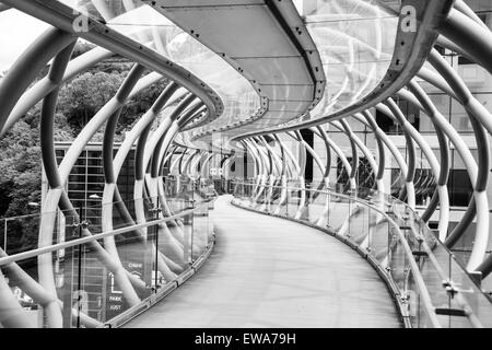 Walking bridge structure from St James Center in Edinburgh, Scotland Stock Photo