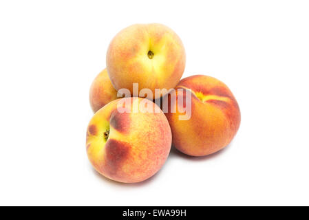 fresh bio yellow peach on white background Stock Photo