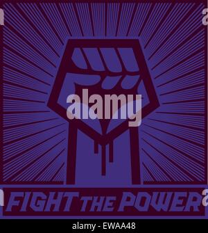 Fight the power! Hand with raised clenched fist, political protest demonstration vector design, stand up for your rights Stock Vector