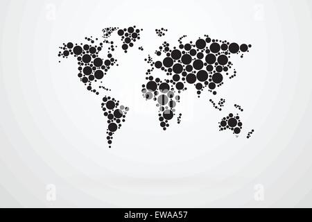 Colored Dots World Map Vector Stock Vector