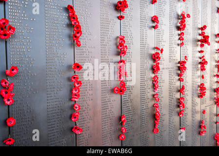 Roll of honour remembering those who have perished , Australian war memorial in Canberra,Australia Stock Photo