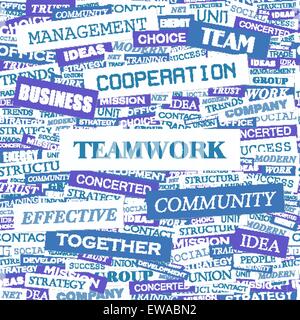 TEAMWORK. Background concept wordcloud illustration. Print concept word cloud. Graphic collage. Stock Vector