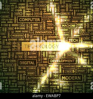 TECHNOLOGY. Word cloud concept illustration. Wordcloud collage. Stock Vector