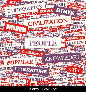 PEOPLE. Word cloud illustration. Tag cloud concept collage. Stock Vector