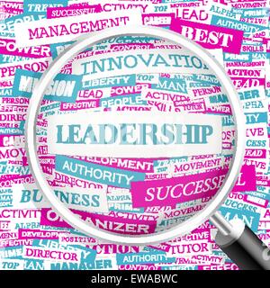 LEADERSHIP. Concept illustration. Graphic tag collection. Wordcloud collage. Stock Vector