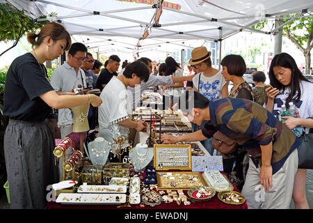 Old Shanghai Street Market The French Concession Luwan and Xuhui District China Stock Photo