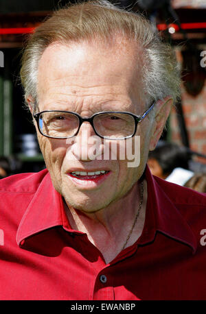 Larry King attends the Los Angeles Premiere of 'Shrek The Third' held at the Mann Village Theater in Westwood. Stock Photo