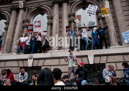 Tens of thousands march through London on anti-government Anti-Austerity protest through London 20 June 2014 Stock Photo