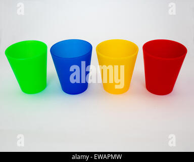 Coloured Plastic Cups Stock Photo