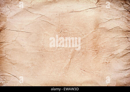 Old grungy stained paper background or texture, space for text. Stock Photo