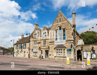 The Police Bygones Museum in the old magistrates court, Tetbury, a small Cotswold town, Gloucestershire, on a sunny summer day - urban landscape view Stock Photo