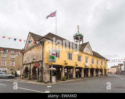 The famous 17th century pillared Market House in Tetbury, a small town in the Cotswold district of Gloucestershire, UK Stock Photo