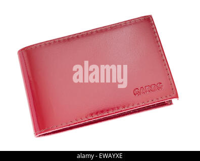 Leather wallet red leather on a white background Stock Photo