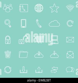 Communication line icons on green background, stock vector Stock Vector