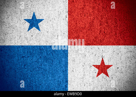 flag of Panama or Panamanian on rough pattern texture background Stock ...