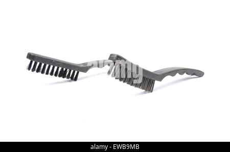 Wire brush on white Stock Photo
