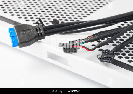 PC front panel cables Stock Photo