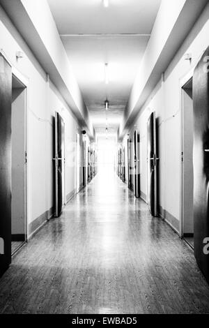 Hallway with cell doors in Stasi prison, Berlin Stock Photo - Alamy