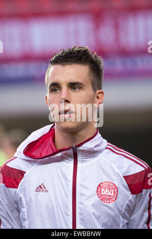 Jonas Knudsen (DEN), JUNE 20, 2015 - Football / Soccer : UEFA Under-21 European Championship Czech Republic 2015 Group A match between Germany 3-0 Denmark at Eden Arena in Prague, Czech Republic. (Photo by Maurizio Borsari/AFLO) Stock Photo