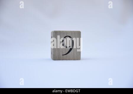 Numbers on wooden cubes Stock Photo