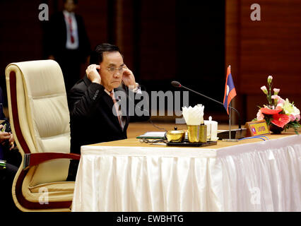 Nay Pyi Taw, Myanmar. 22nd June, 2015. Laos Prime Minister Thongsing Thammavong attends the 7th Summit of Cambodia, Laos, Myanmar and Vietnam (CLMV) at Myanmar International Convention Center (MICC) in Nay Pyi Taw, Myanmar, June 22, 2015. The 7th Summit of Cambodia, Laos, Myanmar and Vietnam (CLMV) kicked off in Nay Pyi Taw on Monday. Credit:  U Aung/Xinhua/Alamy Live News Stock Photo