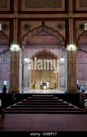 Jama Masjid at night during Ramadan. Old Delhi, India.