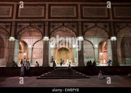 Jama Masjid at night during Ramadan. Old Delhi, India.