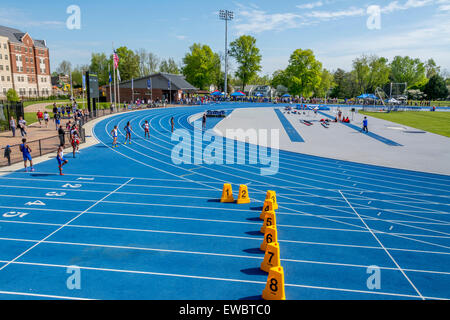 Kentucky Relays held at the University of Kentucky with outdoor track and field competitive events for high school and Stock Photo