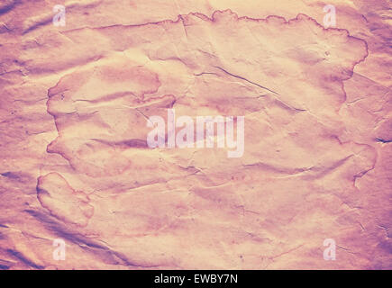 Old creased stained paper background or texture, space for text. Stock Photo