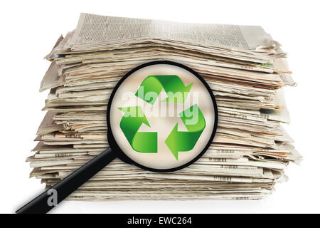 Recycling concept - old newspapers Stock Photo