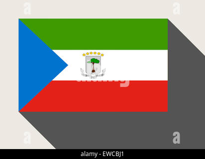 Equatorial Guinea flag in flat web design style. Stock Photo