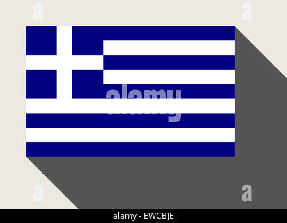 Greece flag in flat web design style. Stock Photo