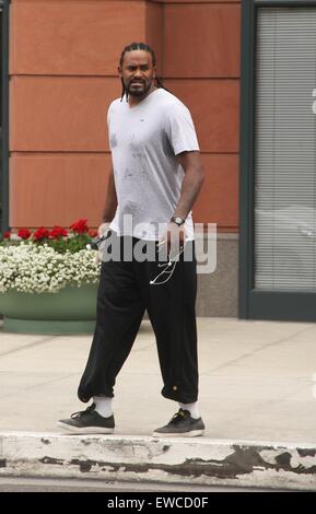 Basketball player Ronny Turiaf leaves physical therapy in Beverly Hills  Featuring: Ronny Turiaf Where: Los Angeles, California, United States When: 21 Apr 2015 Stock Photo