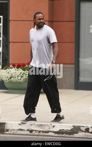 Basketball player Ronny Turiaf leaves physical therapy in Beverly Hills  Featuring: Ronny Turiaf Where: Los Angeles, California, United States When: 21 Apr 2015 Stock Photo