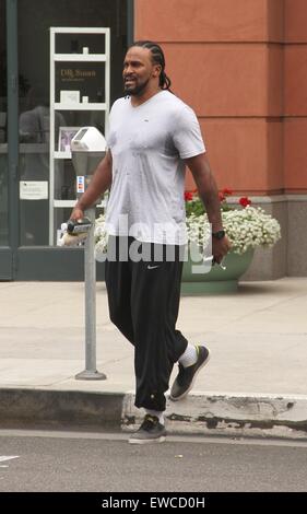 Basketball player Ronny Turiaf leaves physical therapy in Beverly Hills  Featuring: Ronny Turiaf Where: Los Angeles, California, United States When: 21 Apr 2015 Stock Photo