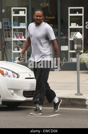 Basketball player Ronny Turiaf leaves physical therapy in Beverly Hills  Featuring: Ronny Turiaf Where: Los Angeles, California, United States When: 21 Apr 2015 Stock Photo