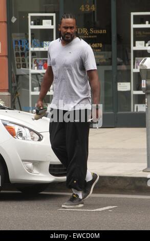 Basketball player Ronny Turiaf leaves physical therapy in Beverly Hills  Featuring: Ronny Turiaf Where: Los Angeles, California, United States When: 21 Apr 2015 Stock Photo