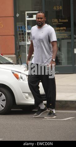 Basketball player Ronny Turiaf leaves physical therapy in Beverly Hills  Featuring: Ronny Turiaf Where: Los Angeles, California, United States When: 21 Apr 2015 Stock Photo