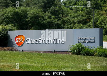 A logo sign outside of a facility occupied by GlaxoSmithKline in King of Prussia, Pennsylvania. Stock Photo
