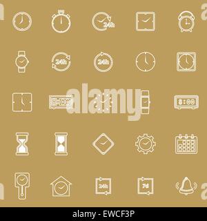Time line icons on brown background, stock vector Stock Vector