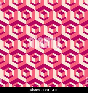 3d seamless abstract with hexagonal elements. Vector illustration. Stock Vector