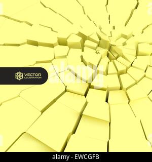 Cracked background. 3d vector illustration. Can be used for marketing, website, print and presentation. Stock Vector