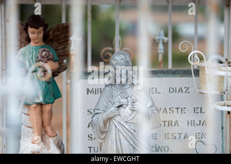 Close-up of cemetery shrine to deceased, La Vista Memorial Park, Nati8onal City, California Stock Photo