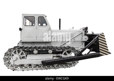 old tractor isolated on a white background Stock Photo