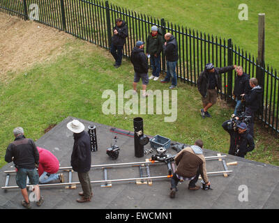 Newcastle Upon Tyne, UK. 22nd June, 2015. A film crew on location in Tyneside filming a scene for ''Vara''. The british detective television series starring Brenda Blethyn. Credit:  james walsh/Alamy Live News Stock Photo