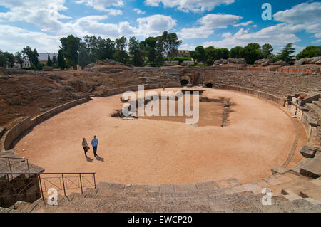 Roman amphitheater, Merida, Badajoz province, Region of Extremadura, Spain, Europe Stock Photo