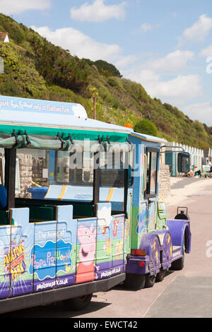 The home of Peppa Pig world - Landtrain on the promenade at Alum Chine, Bournemouth in June Stock Photo