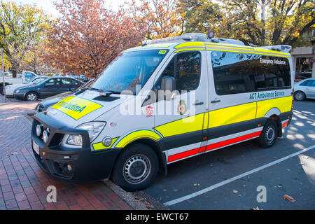 ACT,australian capital territory ambulance parked in Canberra, Australia Stock Photo